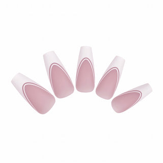 Allkem Double French Medium Long Ballerina 240 Pcs | Neutrals - Chic Soft Gel Nail Tips