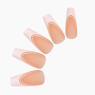 Allkem Double French Medium Long Ballerina 360 Pcs | Neutrals - Bold Soft Gel Nail Tips
