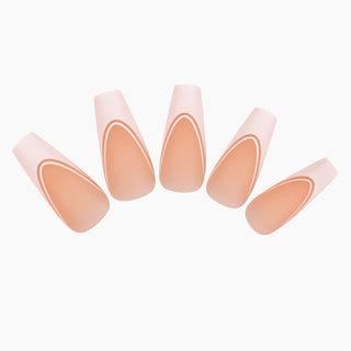 Allkem Double French Medium Long Ballerina 360 Pcs | Neutrals - Bold Soft Gel Nail Tips
