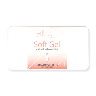 Allkem Extra Long Stiletto 500 Pcs | Clear Soft Gel Nails