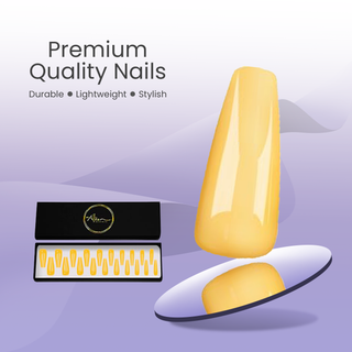 Mustard Extra Long Ballerina Press On Nails