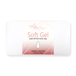 Allkem Short Stiletto 504 Pcs | Clear Soft Gel Nails