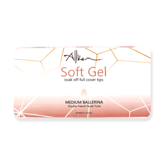 Allkem Double French Medium Long Ballerina 360 Pcs | Neutrals - Bold Soft Gel Nail Tips