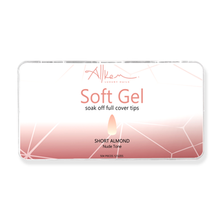 Allkem Short Almond 504 Pcs | Nude Tone Soft Gel Nails