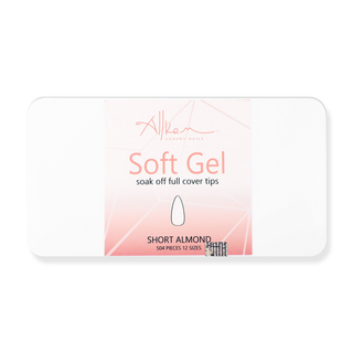 Allkem Short Almond 504 Pcs | Clear Soft Gel Nails