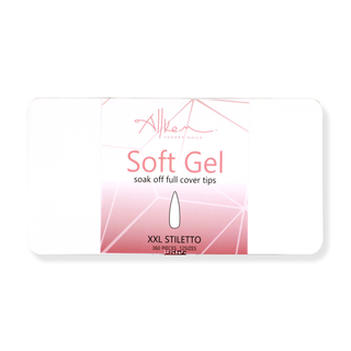 Allkem XXL Stiletto 360 Pcs | Clear Soft Gel Nails
