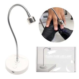 Flash Cure Portable Gooseneck UV LED Nail Lamp for Gel Nail Polish - Silver