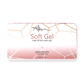 Allkem French Medium Short Stiletto 360 Pcs | Neutrals - Bold Soft Gel Nail Tips