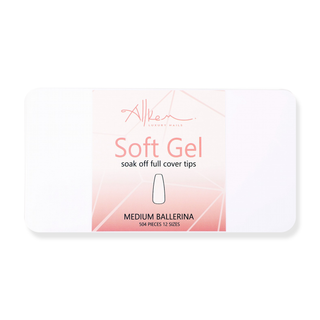 Allkem Medium Ballerina 504 Pcs | Clear soft Gel Nails