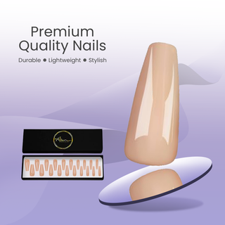 Nude Extra Long Ballerina Press on Nails