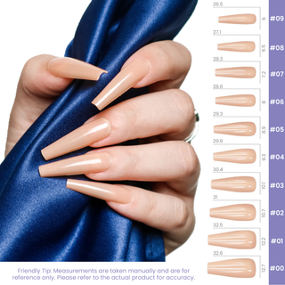 Nude Extra Long Ballerina Press on Nails
