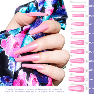 Rose Pink Extra Long Ballerina Press On Nails