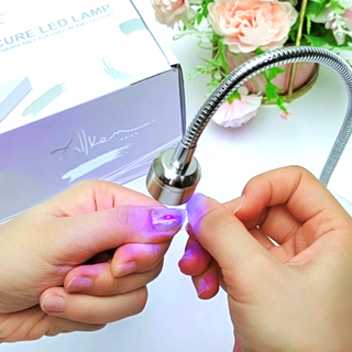 Flash Cure Portable Gooseneck UV LED Nail Lamp for Gel Nail Polish - Silver