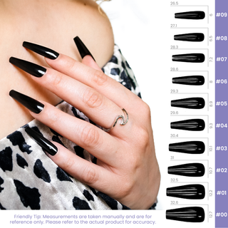 Black Gloss Extra Long Ballerina Press on Nails