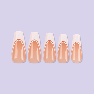 Allkem Double French Medium Long Ballerina 360 Pcs | Neutrals - Bold Soft Gel Nail Tips