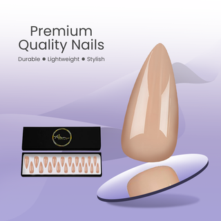 Caramel Extra Long Sculpted Stiletto Press On Nails