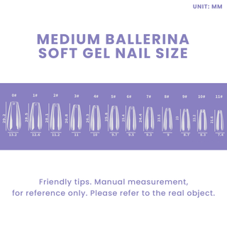 Allkem Medium Ballerina 504 Pcs | Clear soft Gel Nails