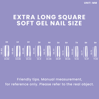 Allkem Extra Long Square 500 Pcs | Clear Soft Gel Nails