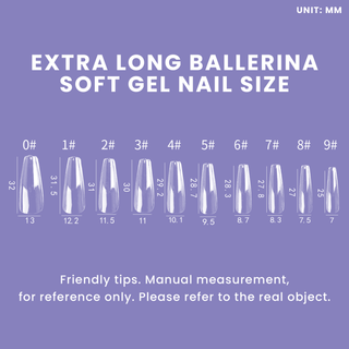 Allkem Extra Long Ballerina 520 Pcs | Clear Soft Gel Nails