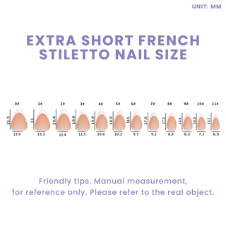 Allkem French Extra Short Stiletto 360 Pcs | Neutrals - Bold Soft Gel Nail Tips