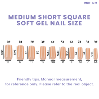 Allkem Medium Long Square 504 Pcs | Nude Tone Soft Gel Nail Tips
