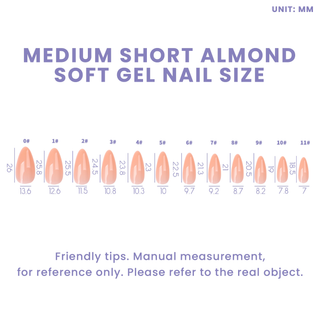Allkem Short Almond 504 Pcs | Nude Tone Soft Gel Nails