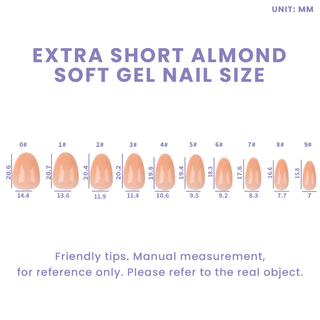 Allkem Extra Short Almond 504 Pcs | Nude Tone Soft Gel Nails
