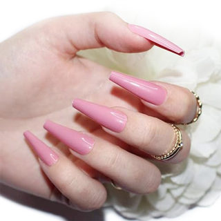 Rose Pink Extra Long Ballerina Press On Nails