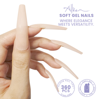 Allkem XXL Ballerina 360 Pcs | Nude Tone Soft Gel Nails