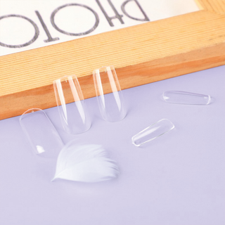 Allkem Medium Long Square 500 Pcs | Clear Soft Gel Nails