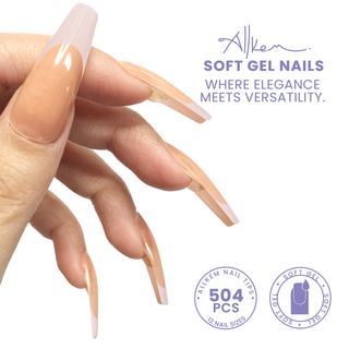 Allkem French XL Ballerina 364 Pcs | Nude Tone Soft Gel Nails