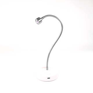 Flash Cure Portable Gooseneck UV LED Nail Lamp for Gel Nail Polish - Silver