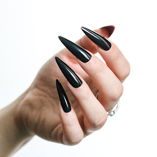Black Red Bottoms Extra Long Stiletto Press On Nails
