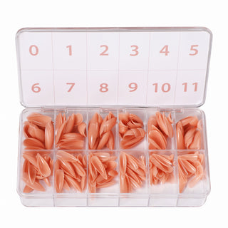 Allkem Short Stiletto 504 Pcs | Nude Tone Soft Gel Nails