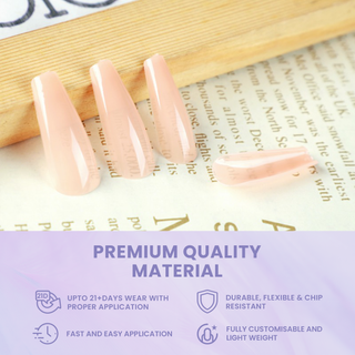 Allkem Extra Long Ballerina 520 Pcs | Nude Tone Soft Gel Nails