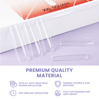 Allkem XXL Square 360 Pcs | Clear Soft Gel Nails