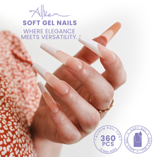 Allkem French XXL Ballerina 360 Pcs | Nude Tone Soft Gel Nails