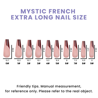 Mystic French Extra Long Ballerina Press On Nails