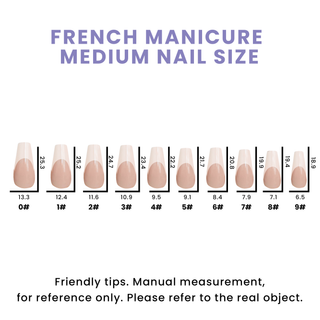 French Manicure Medium Long Ballerina Press On Nails