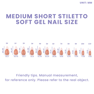 Allkem French Medium Short Stiletto 360 Pcs | Neutrals - Bold Soft Gel Nail Tips