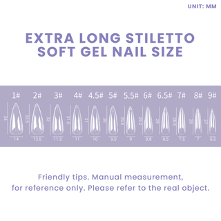 Allkem Extra Long Stiletto 500 Pcs | Clear Soft Gel Nails