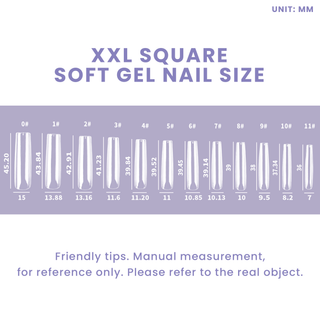 Allkem XXL Square 360 Pcs | Clear Soft Gel Nails