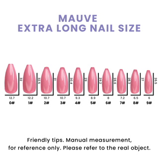 Mauve Long Coffin Press On Nails