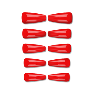 Hot Red Extra Long Ballerina Press On Nails