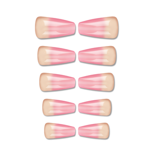 Pink Ombre Medium Long Ballerina Press On Nails