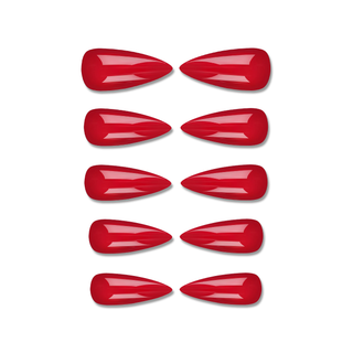 Hot Red Extra Long Sculpted Stiletto Press On Nails