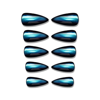 Black Fusion Purple Chrome Long Stiletto Press On Nails