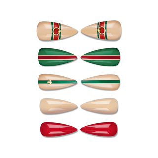 Bee Stripe Extra Long Sculpted Stiletto Press on Nails