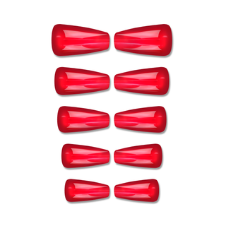 Fearless Red Medium Long Ballerina Press On Nails