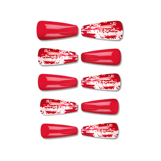 Burnt Red Extra Long Ballerina Press On Nails